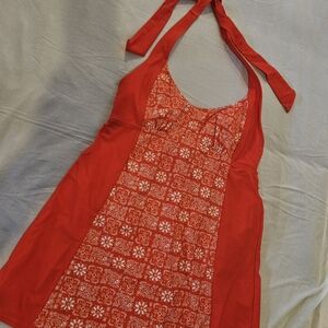 Basic Editions Red Floral One Piece Swimsuit